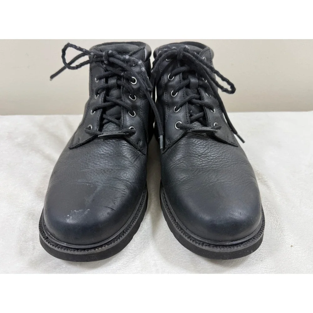 Rockport Men's 9.5 Black Leather Hydro-Shield Waterproof Chukka Boots